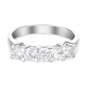 טבעת 5 יהלומים