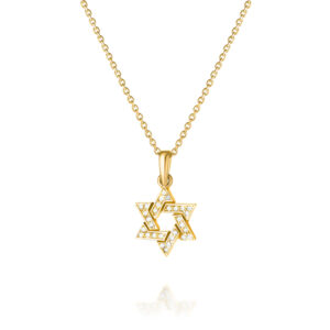 שרשרת מגן דוד משובצת יהלומים